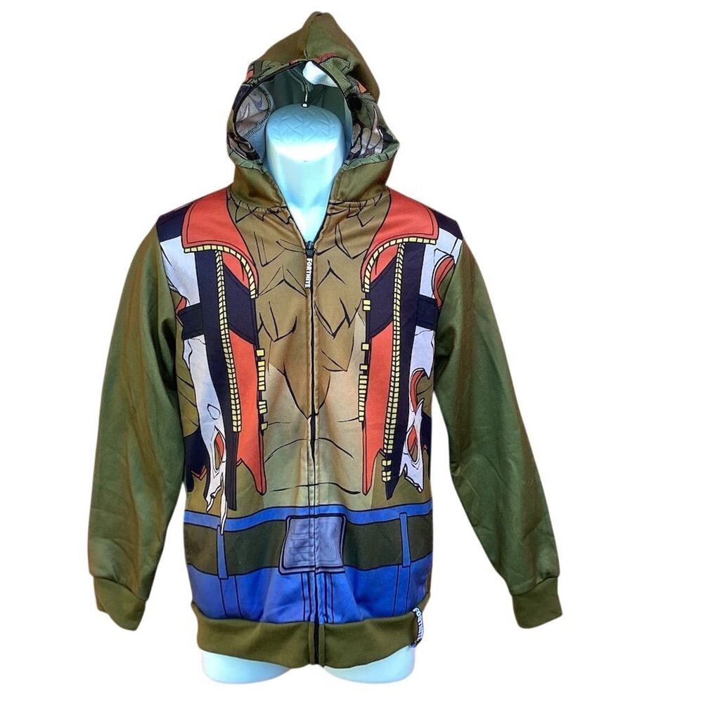 Fortnite Youth XL Dire Wolf Cosplay Hoodie Jacket Multicolor Zip-Up